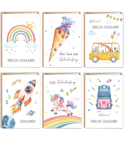 Geschenkpapier Einschulung - 8 Blatt ABC 123 Motive Für Schulkinder