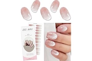 JMEOWIO Rose Crème Stickers Ongles Gel Nail Stickers Semi-durci Autocollant Ongle Gel Uv Deco Ongle Nail Art Design Manucure