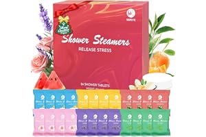 MR MIRYE Shower Steamers Aromatherapie, Shower supplement Geschenke für Frauen Männer, 24 Stück mit 6 Düften, Geburtstagsgeschenk für Freundin Mama, Badebomben Alternative, Wassermelonen, Lavendel