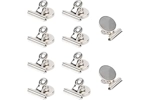 Encuryna 10 sztuk magnesów na tablicę magnetyczną, lodówkę, suchościeralną, mini klips magnetyczny, ze stali nierdzewnej, do szkoły, gospodarstwa domowego, biura, na lodówkę, klipsy na tablicę