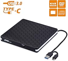 Externes CD DVD Laufwerk, Amicool USB 3.0 mit Type-C Portable DVD/CD Brenner und -Lesegerät/Plug&Play/niedriger...