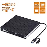 External DVD Drive, Amicool USB 3.0 Type-C CD DVD +/-RW Optical Drive USB C Burner Slim CD/DVD ROM Rewriter Writer Reader Por