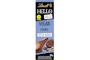 LINDT EUROPE Lindt Hello VEGAN - Tavolette vegane di cioccolato al latte, 100 g, 3 varietà, Nocciola, Biscotto e Caramello Salato (Biscotto)