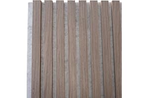 MasquePack - Panel Acústico Decorativo 120x60 cm - Madera Nogal Natural Claro Regular y Fieltro Gris, Diseño Moderno (Madera Nogal Claro Regular/Fieltro Gris, Set x1-120x60)