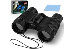 OSDUE Fernglas für Kinder, Spielzeug, Spielzeug, stoßfestes, für Jungen und Mädchen im Alter von 3–7Jahren, für Vogelbeobachtung, Jagen, Wandern, Geburtstagsgeschenke(Schwarz)