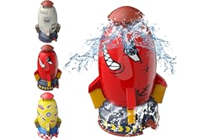 SUNSHINE SMILE Rocket Water Sprinkler Children's Outdoor Water Sprinkler Water Rocket Sprinkler Water Toy Garden Lawn Sprinkler Children Outdoor Water Toy Sprinkler for Children Rocket Shape