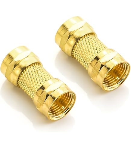 Adattatore RF da Connettore Maschio Tipo F a Presa Femmina ad Angolo Retto Curvo per Antenna TV Cavo Coassiale
