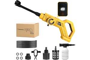 Batteridriven högtryckstvätt 80 bar för DeWALT 20 V (utan batteri), borstlös motor 6-i-1 munstycke, nylonhölje 6 l/min flöde