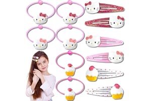 YUMCUTE Barettes Cheveux Fille, Accessoire Cheveux Fille Kitty Jolie Corde à Cheveux Princesse Épingle à Cheveux Exquise de Dessin Animé Cadeau d'anniversaire Cadeau de Noël pour Les Filles Enfants