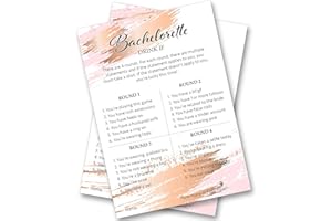 SHMAKI Hen Night Party Games Bachelorette, Drink If, A6 Size 105mm x 148mm for Bridal Shower (24 Pack)