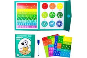BGNXHYB Fraction Awareness Matching Puzzle Board mit Magnetic Fraction Tiles und Bruchrechenkreise, Bruchrechenteile Math Manipulatives, für Mathe Lernen Spiel Elementary School Einschulungsgeschenke