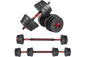 JINPALAY 20-40KG Mancuernas Ajustables, con Agarre Antideslizante Pesas y Mancuernas Kit, con Barra Pesas Mancuernas, Pesas