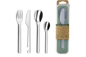 Amefa Mobil'Pocket Set de 4 Cubiertos portátiles, Acero Inoxidable
