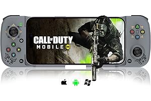 arVin Controlador de juego inalámbrico para iPhone 15, Gamepad Bluetooth con botones programables traseros para iOS/Android/PC, compatible con Samsung, Xiaomi, Huawei, Realme-COD (gris)