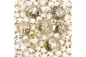 cusdie 7PCS Polyhedral DND Dice, D&D Dice, Skull Dice Set for Dungeons and Dragons RPG Table Games (Skull with Seaweed)