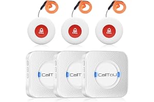 DAYTEE Panic Alarm for Elderly, Emergency Call Button for Patient, Wireless Caregiver Pager System, Range 500Ft/150m with 3 Call Bell & 3 Plug-in Receivers