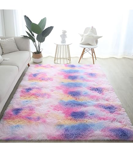 Tappeto Da Gioco Per Bambini CARPETIA - Design Arcobaleno E Nuvole, 160x230 Cm, Blu, Anallergico