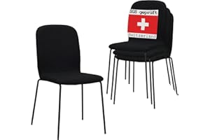 ‎ALBATROS ALBATROS Esszimmerstühle 4er Set ENNA, schwarz - stapelbar, bequemer Polsterstuhl - Eleganter Küchenstuhl, Stuhl Esszimmer oder Esstisch Stuhl, Konferenzstuhl
