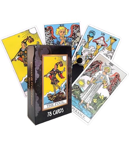 Vintage Rider Waite Tarotkarten Set – 78 Karten Auf Englisch, Mit Anleitung, Für Anfänger & Partys
