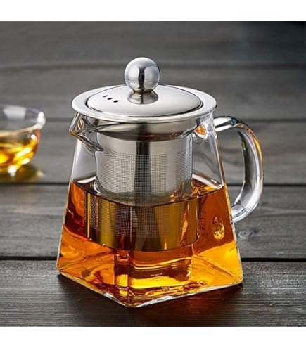 Teiera In Vetro Borosilicato - 1000 Ml Con Infusore Acciaio Inox, Filtro Integrato, Per Tè E Tisane - Foto 9