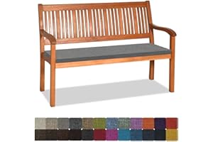 ‎ORUMRUD Bankauflage Stuhlkissen Bankkissen mit Krawatte Waschbar ,120x55x3cm，2 3 4-Sitzer Sitzkissen Rutschfeste Auflage für Gartenbank ,Küche,Terrasse Innen und Außenbereich，dunkelgrau ,Dicker Leinenstoff