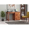 ROUNDHILL Dog Sheesham Wood Reading Writing Study Table Laptop Computer Workstation Desk For Home Office Students With 4 Drawers Storage Desktop Counter Table (Honey Finish)