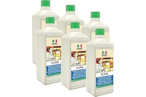 MARBEC FLORA 1LTX6PZ Detergente per pavimenti in cotto e materiali lapidei, ideale per la pulizia ordinaria di superfici trattate e non. Non aggredisce il materiale.