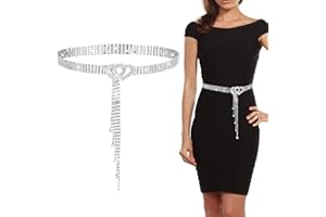 Irikdescia Błyszczący Damski Pasek w Talii z Kryształkami Strasu, Srebrny Szeroki do Sukienek, Klamra w Kształcie Serca, Błyszczący do Sukni Wieczorowej