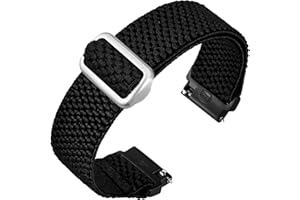 ANNEFIT Bracelet en Nylon Élastique pour Homme et Femme, Bracelets de Montre à Libération Rapide avec Boucle Réglable, 16mm 17mm 18mm 19mm 20mm 22mm 24mm