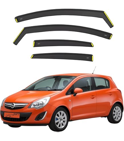 thumbnail image 2 of BWS Wind Deflectors For Vauxhall Corsa D/E 2006-2019 5-Door Hatchback – 4pc Dark Tinted Set With Clips & Tape 2 of 5