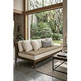 Keten Koltuk Şiltesi 5 cm Dolgulu | Koltuk Pedi, Balkon ve Sedir İ&ccedil;in (A&ccedil;ık Kahverengi, 180x80)