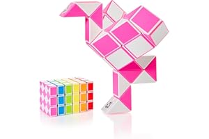 CUBIDI® Mini Serpenti Magici Puzzle – Gadget Regalo di Compleanno bambini, Regalini Festa Bambini – Serpente Giocattolo, Gioco Rompicapo Bambini e Adulti, Magic Snake - 1pz 36 Blocchi (Rosa)