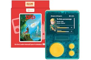 Lunii - Cofanetto Lettore FLAM Gioca D&D (Dungeons And Dragons-Hasbro) -per Bambini dai 7 agli 11 Anni-2 Libri Audio interattivi Inclusi-Scatola di Storie Made in Francia, 3760361141886
