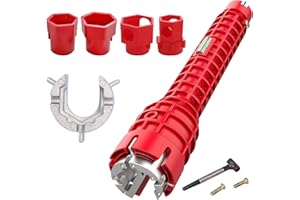 Idota Armaturenschlüssel, 13 in 1 Wasserhahn Schlüssel Multifunktionaler Standhahnmutterschlüssel, Wasserhahnschlüssel Werkzeug für Sink Toilettenschüssel Waschbecken Küchen Sanitär