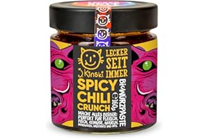 ‎J.KINSKI J.Kinski® BIO Chili Crunch (160g) Crispy Chili Oil mit Szechuan-Pfeffer & Erdnüssen zum Marinieren von Fleisch, als Pesto, oder zum Würzen von Suppen