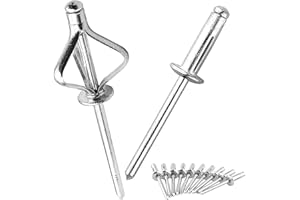 HeYork Blindnieten 100 Stück Kuppelkopfnieten 4,8 mm x 16 mm Kernziehnieten für Metall Holz Kunststoff Dichtblindniete Bechernieten