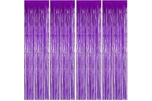 Feibmir glitter gardin lila glitter party dekoration födelsedag 4 stycken 1 m x 2 m