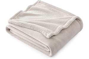 Bedsure Manta de Peluche Mullida y Polar - Cálida y Suave para Invierno, Sofá XL, Salón - 150 x 200 cm, Color Beige