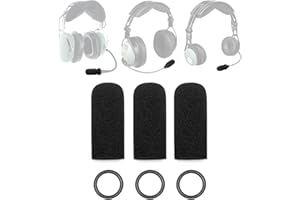 Voarmaks Funda de micrófono H10-13.4 - Compatible con auriculares de aviación David Clark H10-13.4, DC One-X, PRO-X2, DC-Pro X, H10, H20 Series y micrófonos M-7/M-4/M-5/M-77/DC-87 - 3 cubiertas de