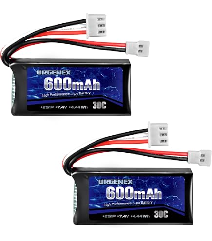 2PCS 7.4V 400mAh Lipo Batteries - PH2.0-3P Plug For UMX Drones & RC Aircraft