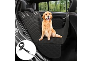 Baodan Dog Car Seat Cover- Scratch Proof and Waterproof Car Back Seat Protector for Dogs, Travel Dog Car Hammock Boot Liner for Cars, Non-slip and Machine Washable-Black