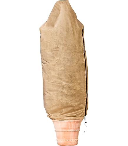 Tobengda Protezione invernale per piante, 80 x 100 cm, protezione invernale per palme, 80 g/m², tessuto non tessuto beige, protezione per piante