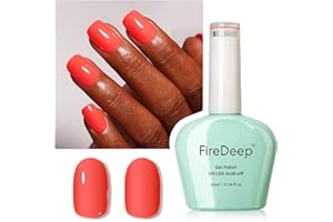 Firedeep Coral Gel Nail Polish, 16ML Large Bottle Coral Gel Polish UV/LED Soak Off Manicure Salon DIY at Home for Summer 1Pcs