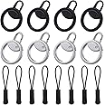 KASTWAVE Ring Zipper Pull Replacement, Zipper Pulls Extensions, Luggage Zipper Tab Replacement, 16 Pcs Detachable Zipper Pulls Repair Kit Zipper Tab Tags Cord Extension Fixer for Jackets Backpack
