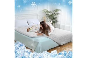 Rywell Kühldecke für Hunde und Katzen, Selbst Kühlende Hundematte Arc-Chill Q-Max>0.5, Sommer maschinenwaschbar Haustierdecke, Hundematte schützt Bett und Sofa -Grau -XL 150 * 200cm