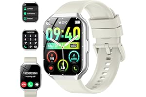 CASCHO Smart Watch for Men Women (Answer/Make Call), 1.96" Smart Watches, IP68 Waterproof Fitness Tracker, 112+ Sport Modes, Pedometer, Heart Rate and Sleep Monitor, Smartwatch for Android iOS,White