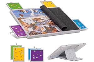 Becko US Planche de puzzle inclinable de 1000 pièces avec 4 tiroirs colorés, couvercle et rangement