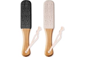 Eiflayn Raspa Piedi Professionale,2 Pezzi Raspa Piedi con Manico in legno,Lima per Piedi e Talloni,in Carburo di Silicio/Corindone Bianco,Pietra Pomice per Piedi,per Pedicure,Cura dei Piedi