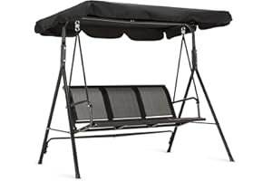 M MCOMBO MCombo 3 Places Balancelle Balancelle de Jardin 8007 (Noir)