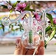 Mini Glass Bong Smoking Pipe Glass Oil Burner Water Bong Portable Water Pipe Glass Oil Pipe Bubbler Bong Small Oil Rigs for Smoking Bongs Smoking Glass Pipe Accessories 10mm